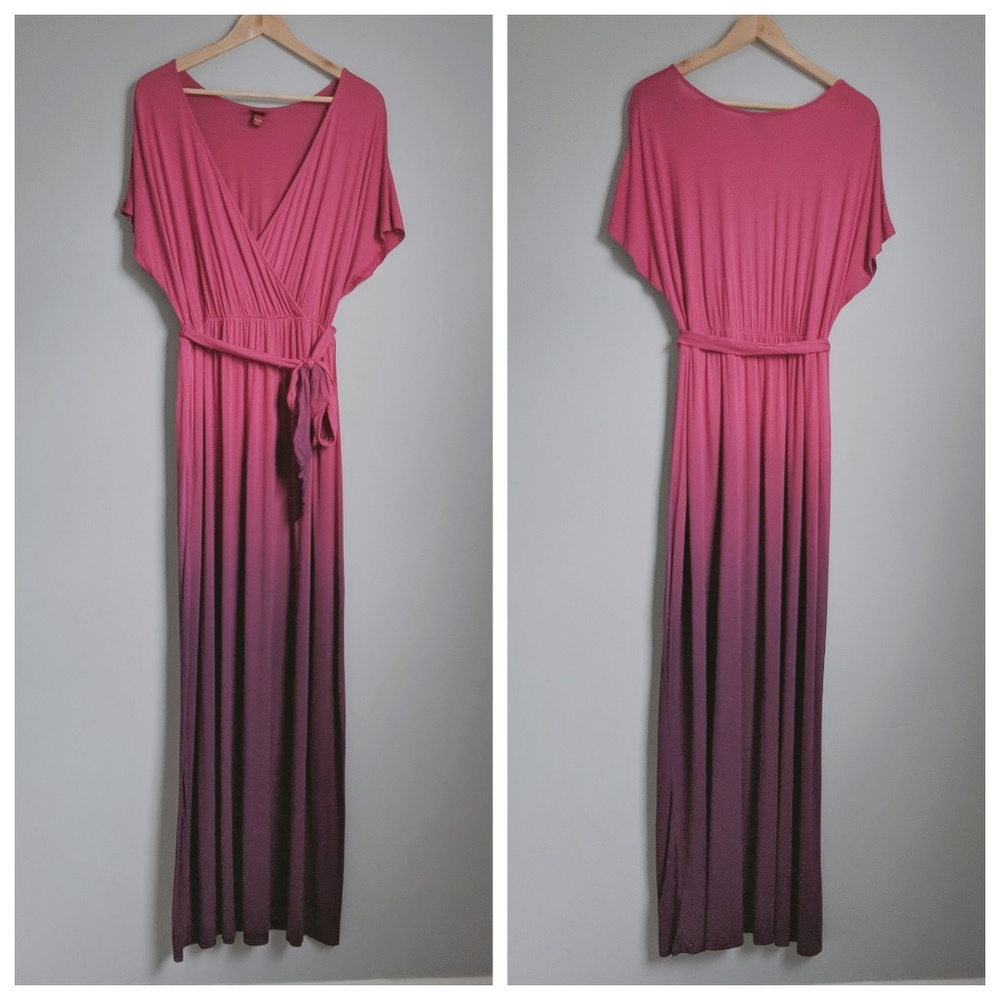 Merona Dip-Dye Short-Sleeve Maxi Dress with Belt